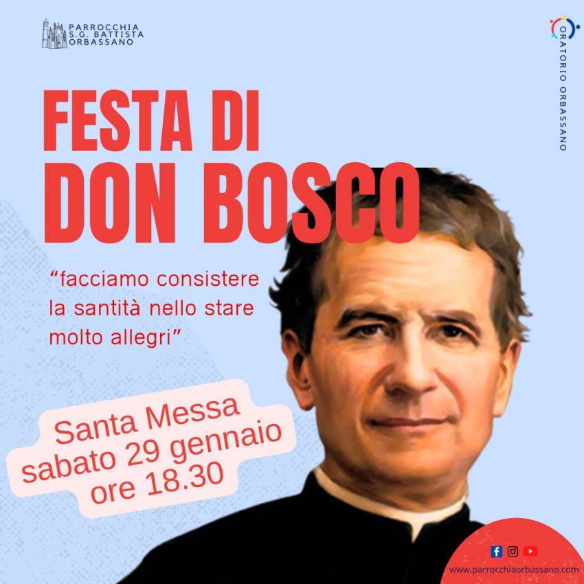 Festa di don Bosco Santa Messa 29 gennaio 2022 Parrocchia di Orbassano