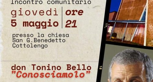don Tonino Bello “Conosciamolo”: incontro comunitario giovedì 5 maggio 2022