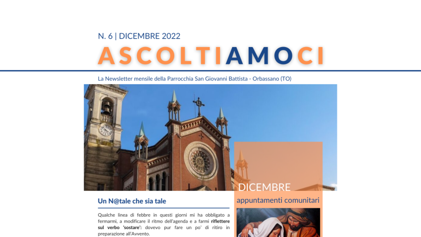 Newsletter n. 6 - Dicembre 2022 Parrocchia San Giovanni Battista Orbassano